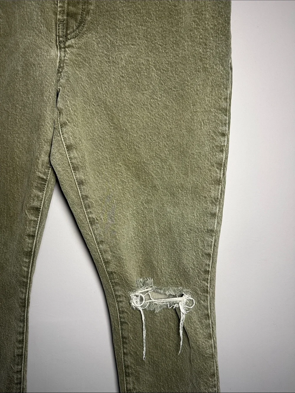 We the free olive High-Waist Distressed Skinny Jeans